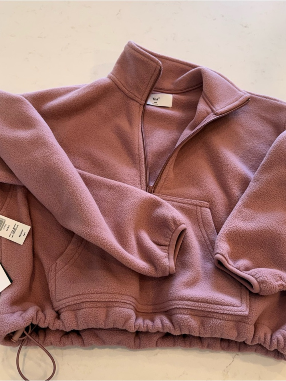 TNA Mauve Half-Zip Fleece Pullover